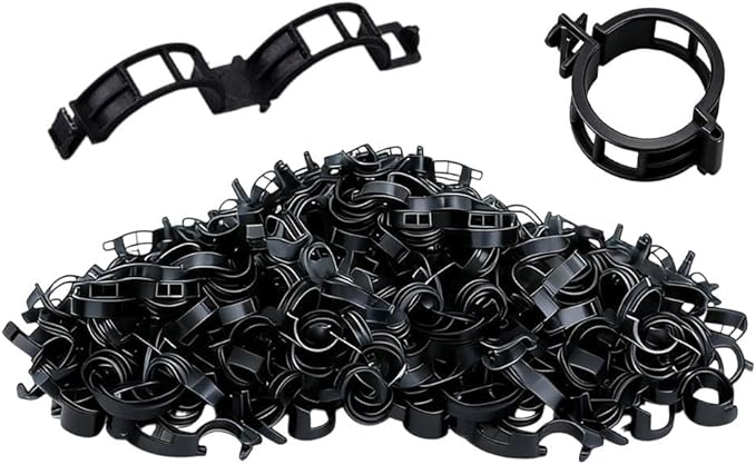 Secured Plastic Plant Clip, 2026 Upgrade Garden Clips for Climbing Plants, Plastic Trellis Clips Tomato Grape Vine Vegetables Plant Fixing Clips (50, Black)