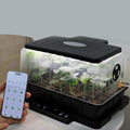 LETPOT Smart Seed Starter Kit with Humidity Dome, Waterproof Seedling Mat & 24W Full-Spectrum LED Grow Light – Smart Heating Base, Soil EC Sensor & App Control for Indoor Germination
