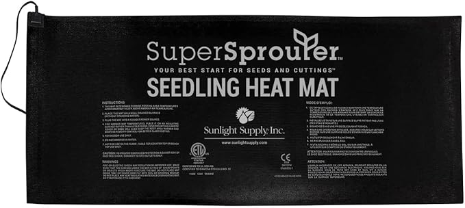 Super Sprouter 2 Tray Seedling Heat Mat - Warms Seedlings and Cuttings, Daisy Chain Up to Ten Mats