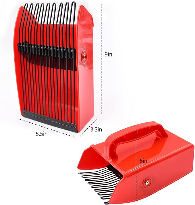 Berry Picker, 2 Pack Berry Pickers and Rakes with Metallic Comb and Ergonomic Handle for Easier Berry Picking, Blueberry Rake Scoop for Blueberries, Lingonberries and Huckleberries