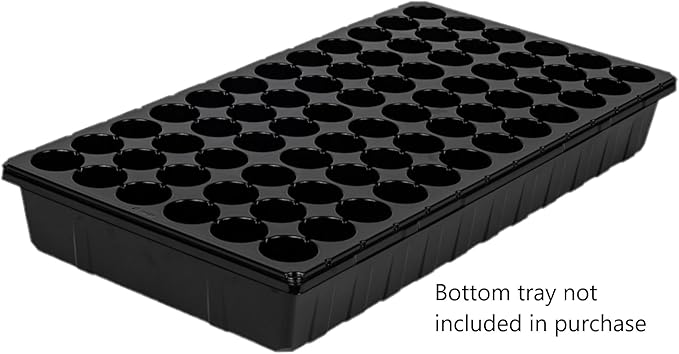 SUNPACK 21" x 11" Heavy Duty 72-Cell Circular Insert Tray, Black, 2.5" - Ideal for Greenhouses or Indoor Gardening - Holds Up to 72 Different Seeds