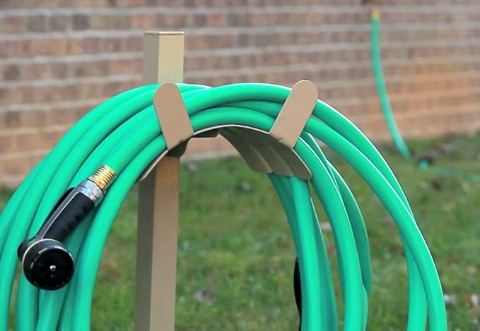 Liberty Garden Products 693 Free Standing Garden Hose Stand With Brass Faucet, Holds 150-Feet of 5/8-Inch Hose - Tan