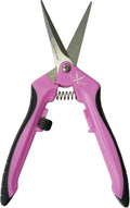 Piranha Pruner Trimming Scissors Garden Shears, Plant Trimmers, Gardening Hand Tools, Curved Stainless Steel Blade, Pink Handle
