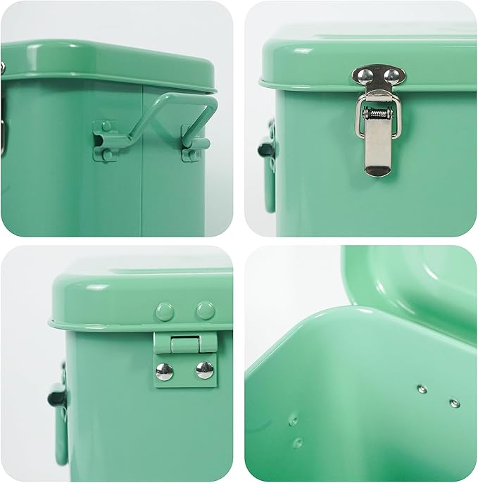 Luwint Seed Storage Organizer, Metal Saving Box Container with Removable Tray, Small Storage Box with Lid for Seeds, Keepsakes, Mini Tools