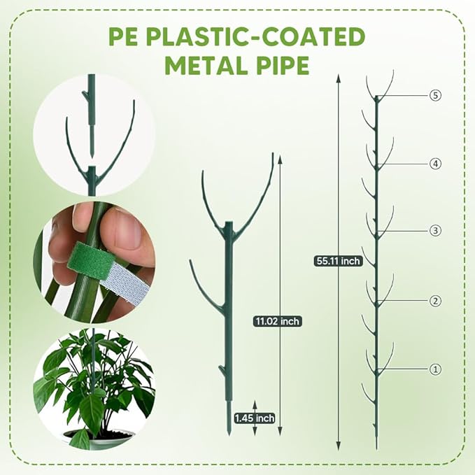 Stackable Monstera Plant Support Stakes for Indoor Outdoor Plants, Garden Accessories for Climbing Potted Plants, Plant Sticks for Vine Training Stem Stabilization (5pcs)
