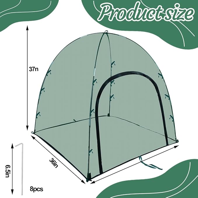2pack Pest Guard Covers,36x36x37 Inches Garden Mesh Plant Cover Insect Bird Barrier Netting Mesh Outdoor Plant Tent Cover Pest Protection Guard for Fruit Vegetables