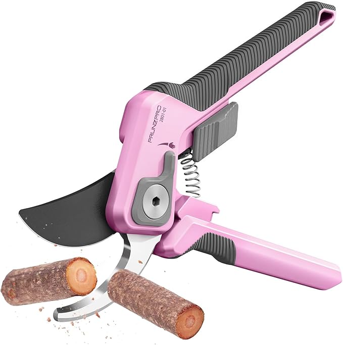 PrunePro Pruning Shears for Gardening Professional Bypass Hand Pruner Up to 1 Inch Cut Capacity Sharp Stainless Steel Blade Garden Scissors Plant Flower Garden Clipper Pink 1 Pack