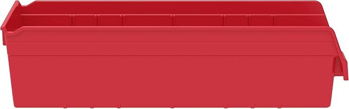Akro-Mils 30084 Plastic Nesting ShelfMax Storage Bin Box, (24-Inch x 8-Inch x 6-Inch), Clear, (6-Pack)