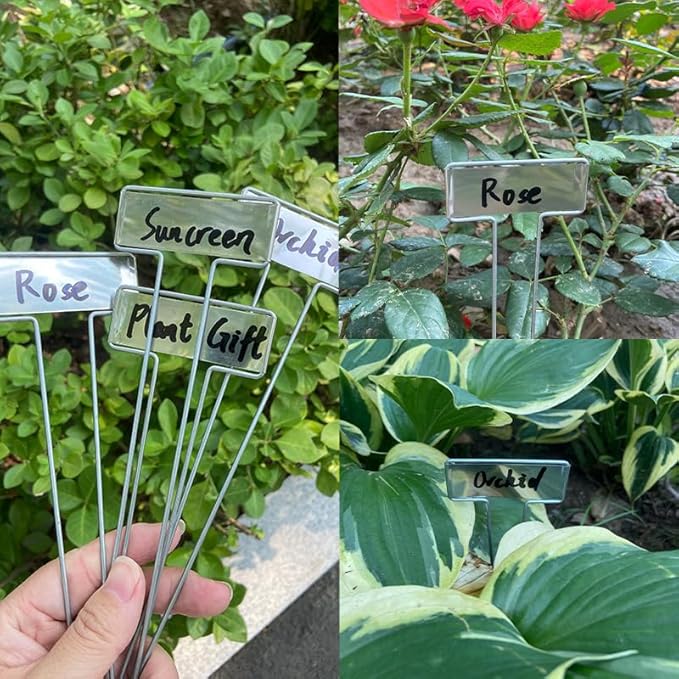 20 Pcs Copper Plant Labels, BetterJonny 25.5cm / 10inch Metal Plant Labels T Type Waterproof | Durable Garden Markers for Outdoor Seedlings & Nursery