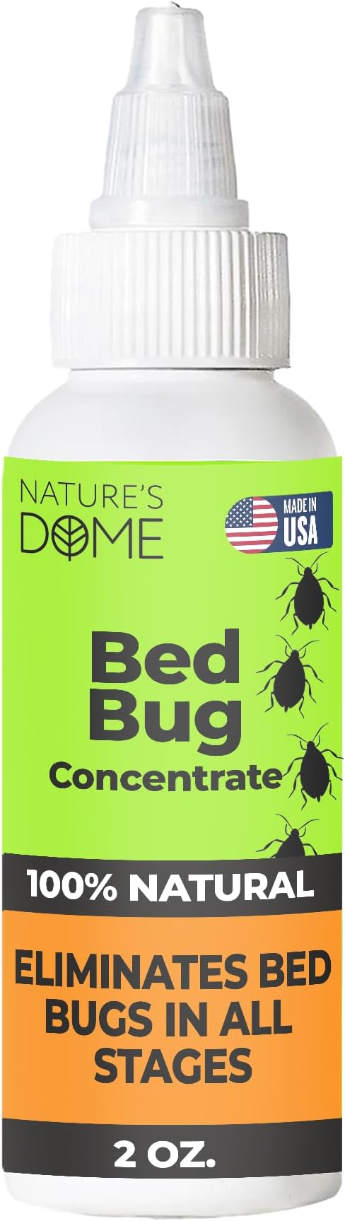 Nature's Dome Bed Bug Concentrate, Makes 16 oz Bed Bug Killer & Mite Killer Spray with 100% Kill Efficacy, Destroys Eggs & Resistant Strains, Derived from Natural Ingredients 2 oz