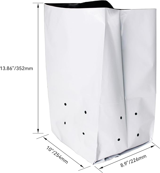 HFS(R Plastic Grow Bag Planters Panda Film Black and White for Nursery Horticulture 7 Gallon - 25 PC