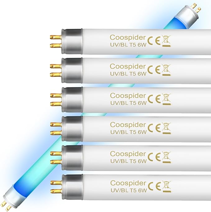 6 Pack 32050 6 Watt Replacement Bulb for Fly Trap Indoor F6T5/BL 9 Inch Fluorescent Tube G5 Base Replacement Bulb for Acre Mosquito & Flying Insect Trap