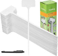 Plant Labels,60PCS Yuanling T-Type 11.4" Large Plastic Plant Tags Waterproof Plant Makers Nursery Garden Labels for Outdoor Indoor Plants Herbs Flowers Vegetable Potted Belt Marker Pen (White)