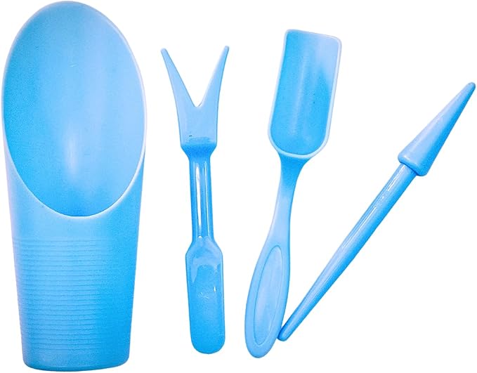 Garden Shovel Hand Tools Transplanting Potting Bonsai Soil Scoop Plastic Succulent Kits,Mini Garden Plant Care Shovel Soil (Blue)