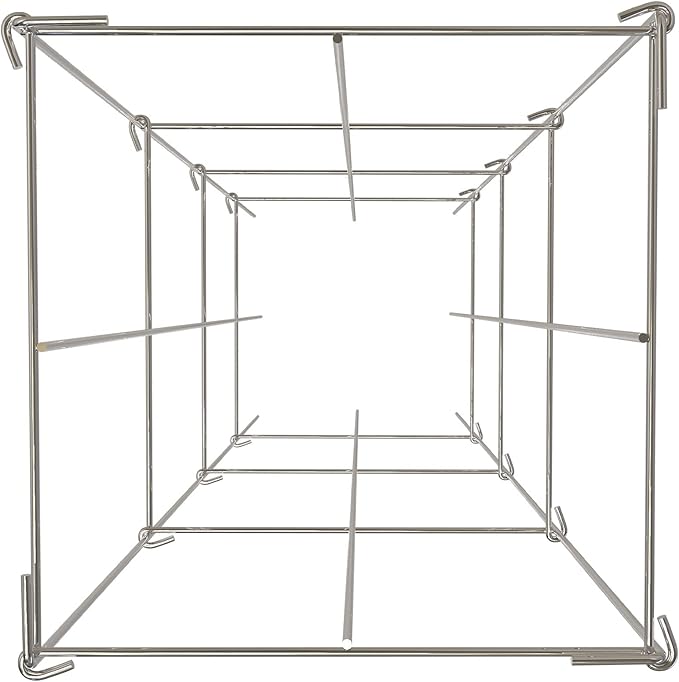 VEVOR Tomato Cages, 11.8" x 11.8" x 46.1", 5 Packs Square Plant Support Cages, Silver PVC-Coated Steel Tomato Towers for Climbing Vegetables, Plants, Flowers, Fruits