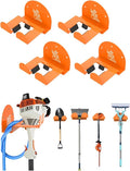 Weedeater Rack & Snow Shovel Hanger - 4 Pack - 180LB Heavy-Duty Alloy Steel Wall Mount Set for Winter Gear, Stihl Power Tools, Grass Trimmer, Garden Tools, Space-Saving Storage for Garage, Shed