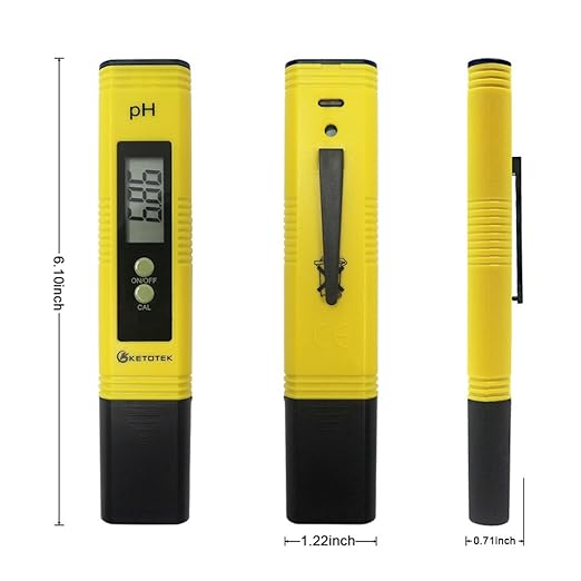 KETOTEK Digital PH Meter for Water, PH Pen Meter with ATC, PH Tester with 0.00-16.00ph Measure Range for Drinking Water, Hydroponic, Aquarium, Swimming Pool, Accuracy ±0.01pH