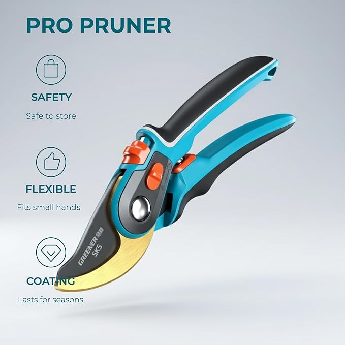 Professional Pruning Shears for Gardening Heavy Duty Hand Pruners Sharp Bypass Garden Clippers Plant Scissors for Tree Trimming Flowers and Shrubs