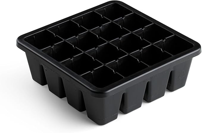 Epic Gardening Reusable Seed Starter Tray - 16 Cell/4 Seedling Starter Trays - Easy Watering, Indoor Greenhouse, Plant Starter, Gardener-Friendly for Seedlings | UV-Treated & BPA-Free - Black