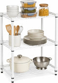 Honey-Can-Do 3-Tier Heavy-Duty Adjustable Shelves, Metal Storage Rack with 250-lb Shelf Capacity, White, 14" W x 24" L x 30" H