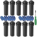 Rain-bird 5000 Series Rotor Sprinkler Head - 5004 PC Model, Adjustable 40-360 Degree Part-Circle, 4 Inch Pop-Up Lawn Sprayer Irrigation System - 25 to 50 Feet Water Spray Distance (Y54007) (10 Pack)