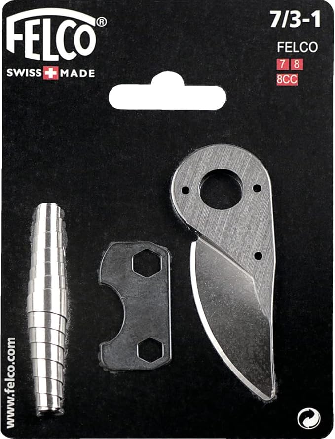Felco Hand Pruner Replacement Kit (7/3-1) - Spare Blade, Spring, & Adjustment Key for Garden Shears & Clippers