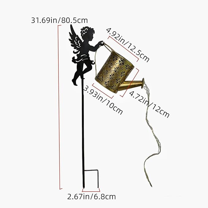 Angel Solar Garden Lights,Waterproof Solar Watering Can Lantern,Hanging Decoration Lights for Lawn Patio Yard Garden and Porch for Grandma,Mom,Girlfriend or a Birthday(Angel)