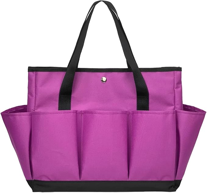 Tool Bag Garden Tote Large Organizer Bag Carrier Gardening Storage Tote with Interior Exterior Side Pockets Handles Strap for Garden Plant Tool Set Store Content Bag