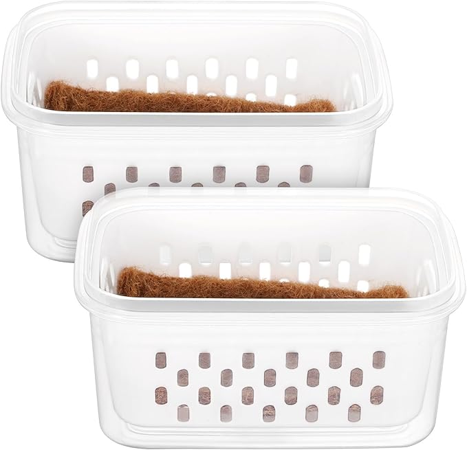 2pcs Seedling Sprouting Trays Small Soilless Planting Pots Indoor Nursery Containers with Drainage for Seed Starting and Greenhouse Accessories