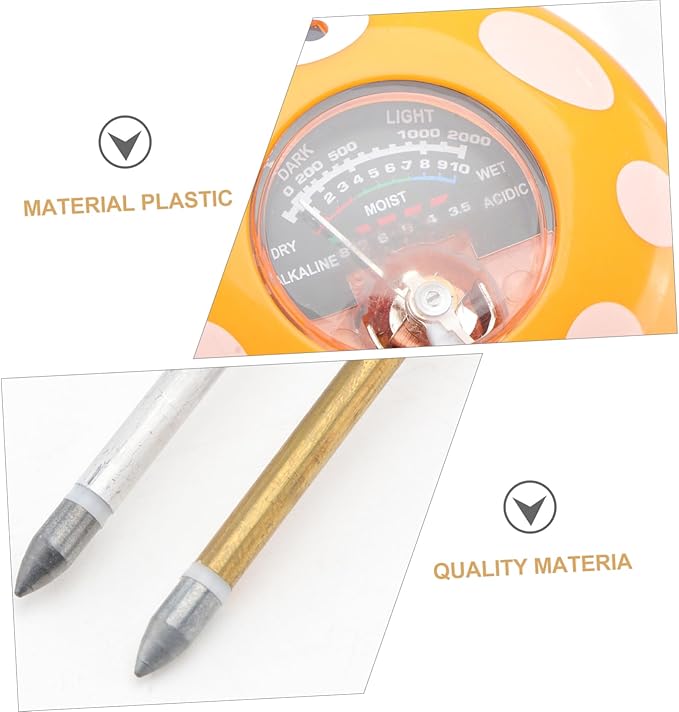 POPETPOP 1Pc One Soil Tester Mushroom Type Soil Hygrometer for Ph Moisture Light Measurement No Battery Needed Gardening Tool for Fruits Flowers and Vegetables