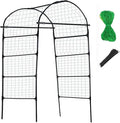 Garden Arch Trellis for Climbing Plants Outdoor - (Black, 81x36x32in) Cucumber Trellis for Raised Bed with Net, Garden Trellis for Climbing Plants, Cucumber, Vegetable, Tomato, Flowers 20mm Thick