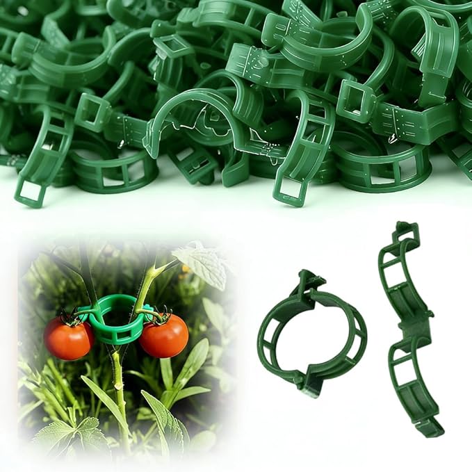 150 PCS Secured Plastic Plant Clip, 2026 New Garden Clips for Climbing Plants, Plastic Trellis Clips Plant Support Clips Tomato Grape Vine Vegetables Plant Fixing Clips (150, Green)
