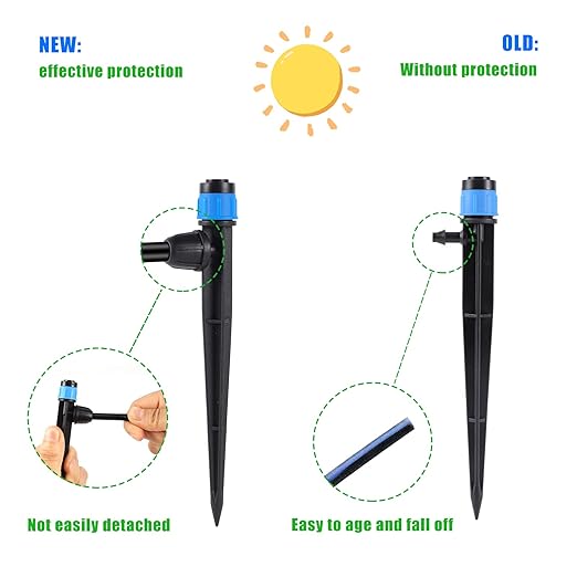 Drip Irrigation Emitters with Adjustable 360 Degree Water Flow Drippers Sprayer for 1/4 inch Tubing, Garden Drippers Sprayer Perfect for House Garden Watering System. (25pcs-Blue 360 Degree Sprayer)