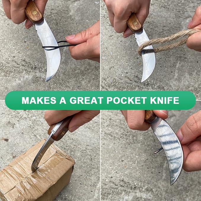 Pruning Knife,Grafting knife, Stainless Steel Garden Budding Knife, Folding Pocket Knife For Grafting Multi Cutting Tool, Weed Bushes Branches Mushroom Diggig Knife