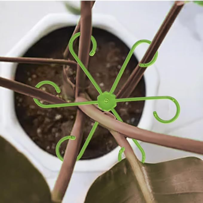 32 Pcs Plant Stem Support, Climbing Houseplant Stem Supports, Plants Holder Hook for Indoor Home Garden, 4 Sizes Eight for Each Size (Green)