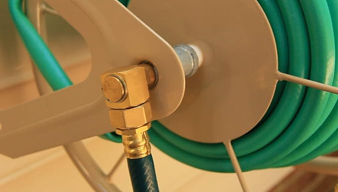 Liberty Garden Products 703-2 Multi-Purpose Steel Garden Wall/Floor Mount Hose Reel, Tan Poly, 5/8-Inch