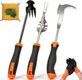 5 Pack Hand Weeder Tool, Stainless Steel Manual Weed Puller Tool Set for Weed Removal, V-Shaped Digger, Crack Weeder Tool, 4 Teeth Garden Hand Tools, Gardening Tools for Lawn, Patio, Sidewalk Cleanup