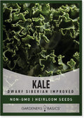Gardeners Basics Kale Seeds for Planting, Heirloom, Non-GMO Vegetable Variety - Great for Indoor, Outdoor, and Hydroponics Gardening (Dwarf Siberian Improved)
