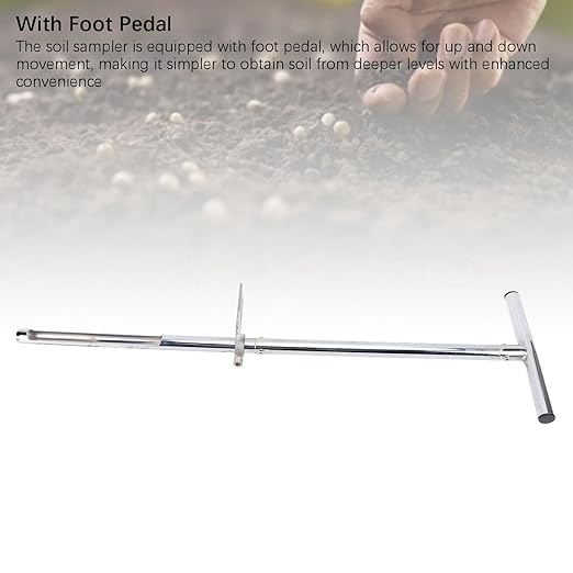 Soil Probe 35 Inch with 2 Bags, Soil Test Kits, T Handle Soil Sampler Probe Rod with Pedal, for Lawn Plant Garden Farm Soil Sampling