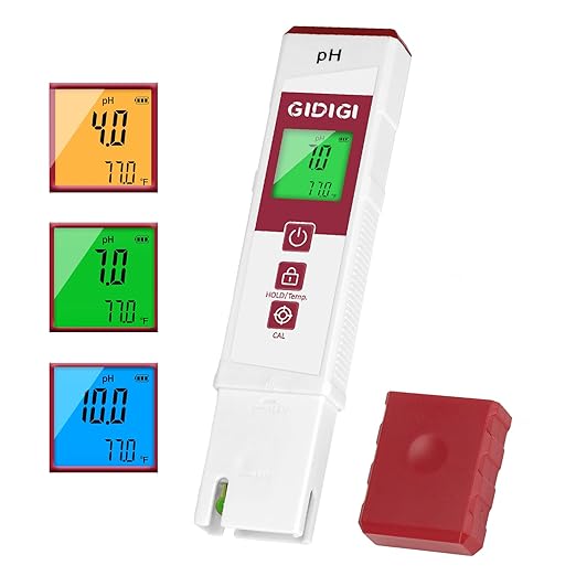 pH Meter for Water, Electronic ph Meters with Color Display pH Test Strip Function, Pro Digital pH Level Tester Kit for Water, pH Reader for Pool Spa Hot Tub Hydroponics Aquarium Drinking Water