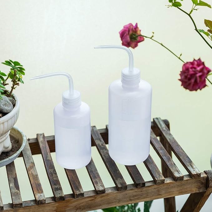 Oubest Squeeze Washing Bottle Succulent Watering Bottle 250ml + 500ml Water Squirt Irrigation Squeeze Sprinkling Can Plastic Wash Plant 2pc