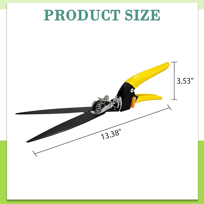 Flower Bed and Grass Shear - Extra Sharp Garden Hand Pruners, Comfortable Ergonomic,Easier Cutting, Less Effort - Gardening Scissors, yellow