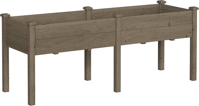 MUPATER 6'x1.8' Raised Garden Bed, Elevated Planter Box with 8 Drainage Holes, 6.8 Cubic Feet Potting Space, Wood Raised Garden Beds Outdoor with Six Legs for Garden, Patio and Greenhouse, Brown