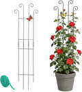 32.6inch Plant Trellis for Climbing Plants Indoors & Outdoor, Garden Trellis for Potted Plants, Rust-Proof Metal Sturdy Yet Gentle Climbing Stakes Support for Ivy Pothos Hoya Monstera (2pcs)