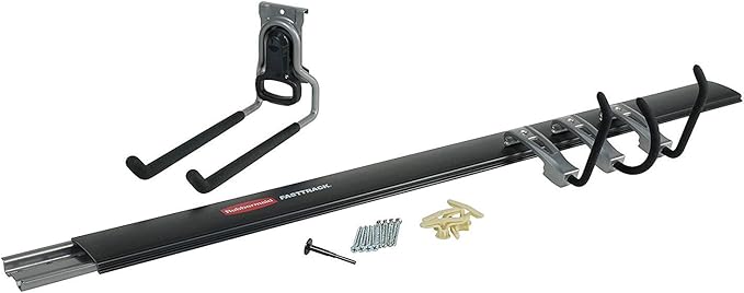 Rubbermaid FastTrack Garage Organization 5 Piece All in One Rail and Hook Kit Storage System (3 Pack)