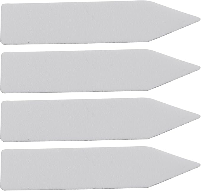 Plastic Plant Labels for Gardening, 100-Pack White Garden Plant Tags with Matte Finish, 5 cm x 1 cm, Reusable & Rust-Resistant