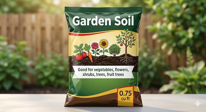 Lot of Premium Garden Soil All Purpose 0.75 cu. ft. for In-Ground Use, Gardens and Raised Beds, Flowers, Vegetables, Trees, Shrubs, Buy 6, 9 or 60 Bags - Don't Carry Heavy - CAR Clean. (9)