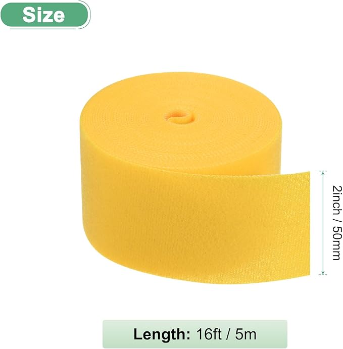 1-Roll Garden Plant Tape, 16 ft x 2 in Garden Hook and Loop Plant Ties Multi-Purpose Use Adjustable and Reusable Twist Wire Tape for Plants/Flowers/Vines [Yellow]