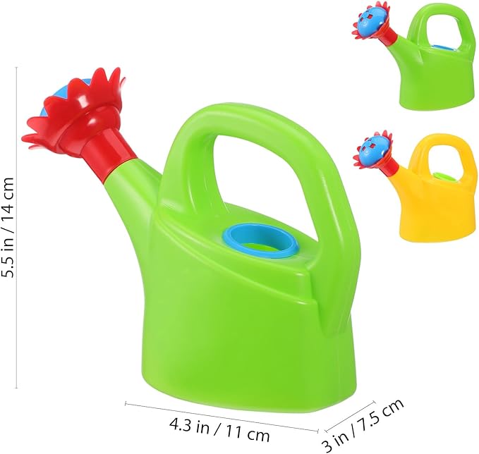 TOYANDONA 2pcs Toy Watering Can for Kids - Small Plastic Watering Cans Garden Flower Water Pot for Spring Summer Outdoor Bath Beach Sand Toys (Random Color)
