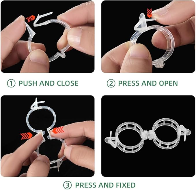 Plant Clips Plant Ties Set, 50 FT Reusable Plant Ties and 100 PCS Support Clips for Securing Climbing Plants Tomato Vibes Orchid Flower Stems, Garden Plant Support Cables for Indoor Outdoor Plants